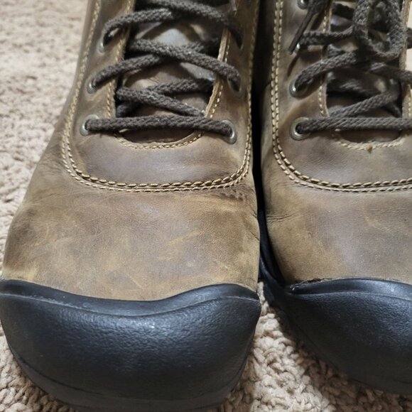 Mens Keen Light Brown Nubuck Leather Lace Up Hiking Outdoor Boots Size 12 - Picture 10 of 16